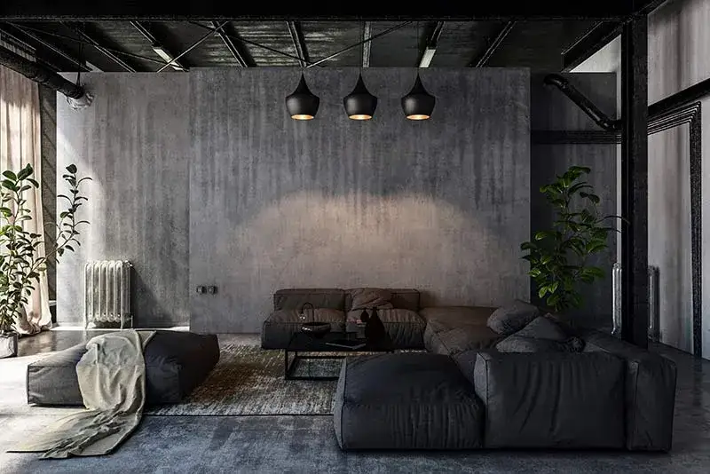 beton architektoniczny różne style wnętrz